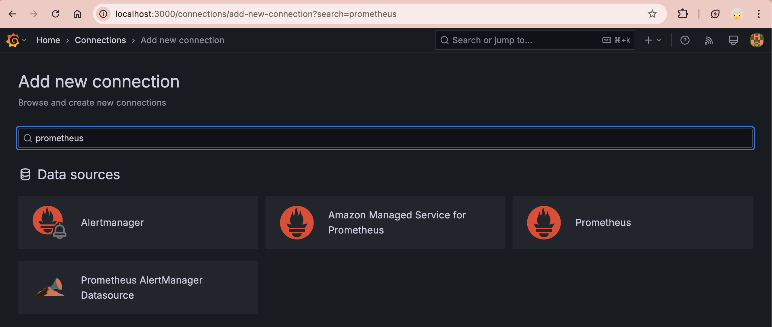 Add data source in Grafana