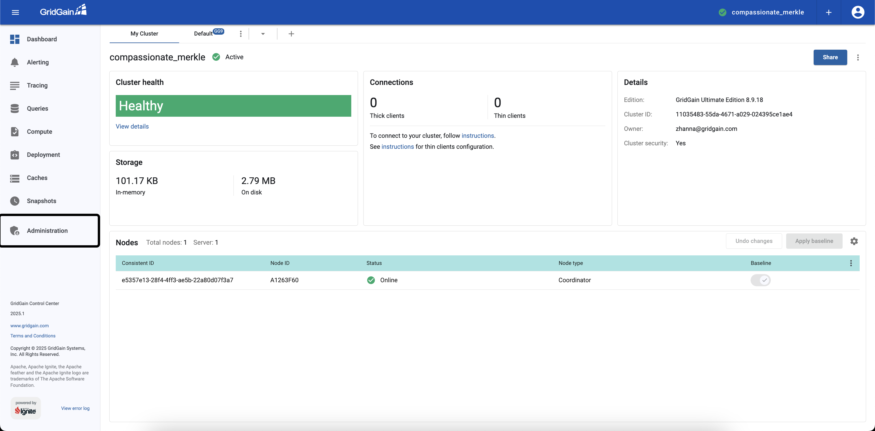 Administration tab