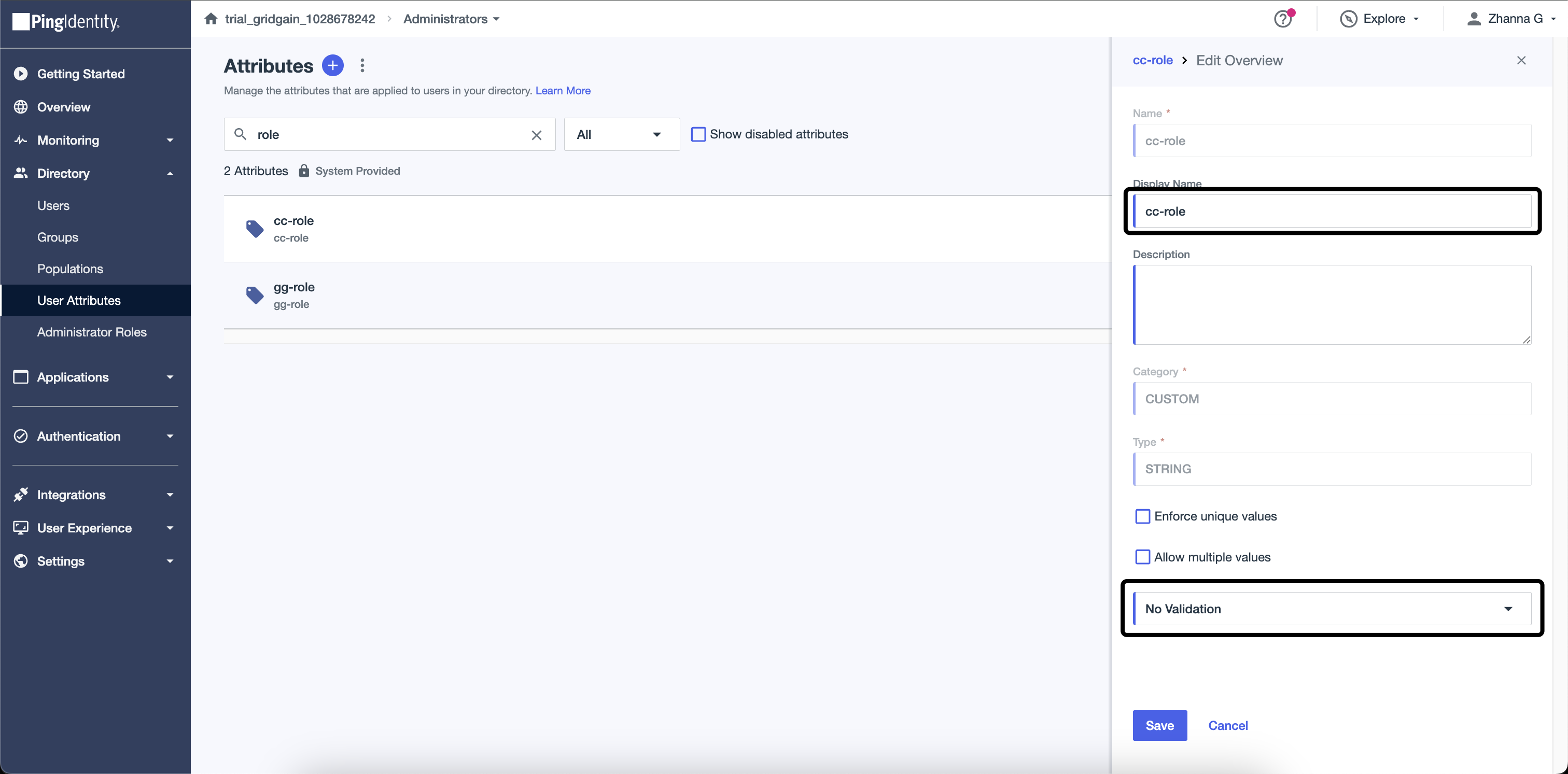 User Attributes