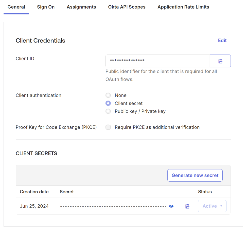 Okta Client Data