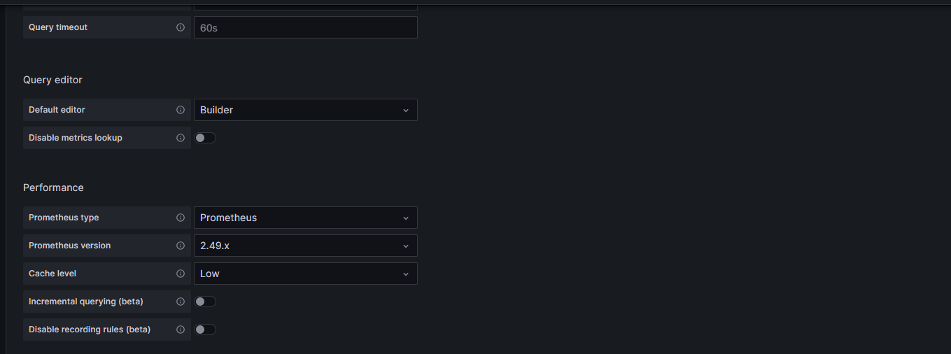 Prometheus data source connection
