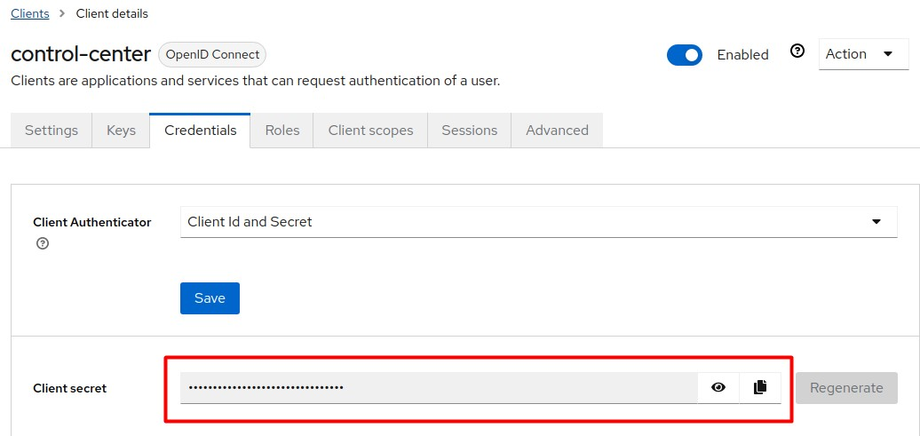 Copy the client secret