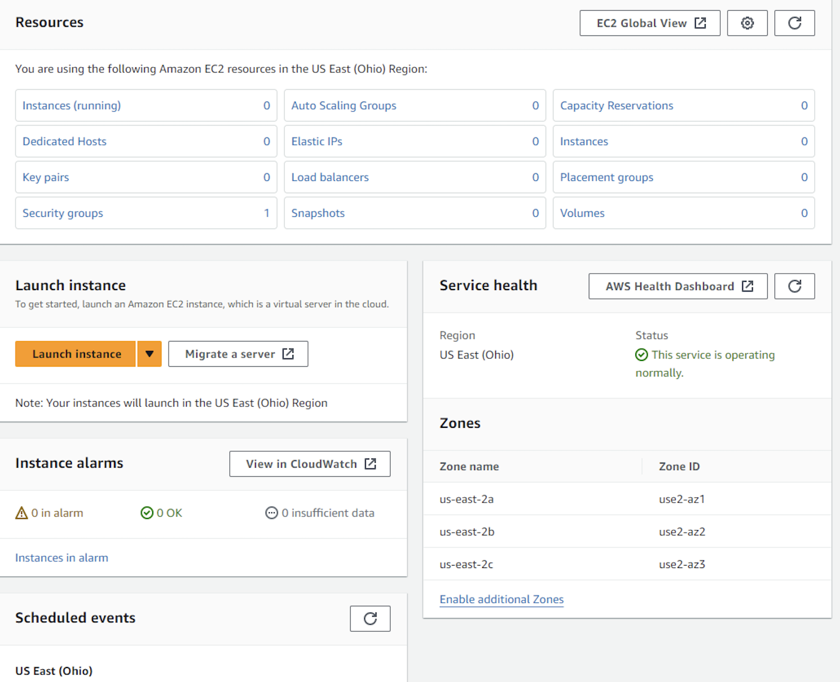 Open the EC2 Console